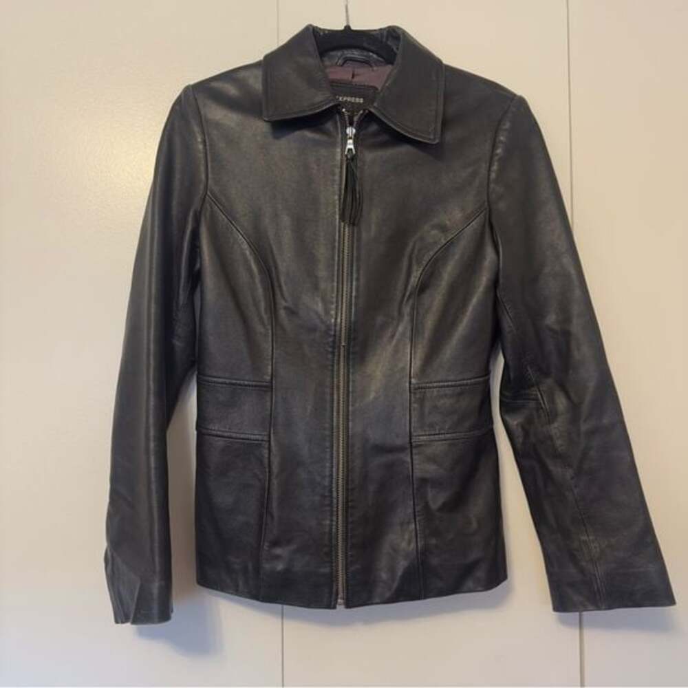 Vintage Express Genuine Leather Zip-Front Jacket | Black